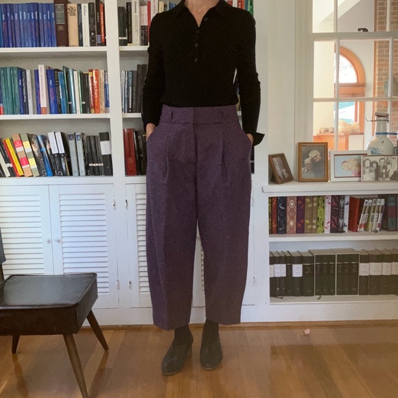 J. Crew x Abraham Moon Purple Herringbone Wool Trousers - Picture 2 of 10